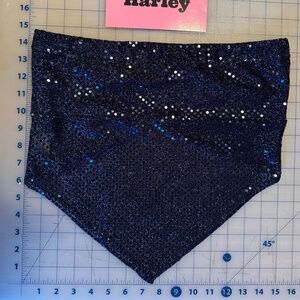 Asymetrical Navy Blue Sequin Bandana Top